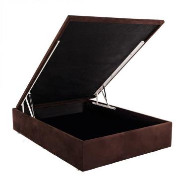 Imagem de Base Baú Phy Camurça Casal 138x188x39cm Ortobom Marrom