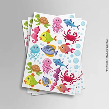 Imagem de Adesivo Decorativo Animais Marinhos Cartela Coloridos Parede