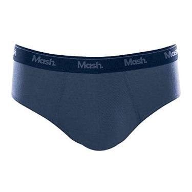 Imagem de Cueca Slip Mash Masculina Algodão Elástico Azul jeans escuro Gg