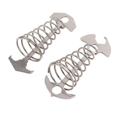 Imagem de Pokerty9 Âncora de amarrar para barraca, ferramenta reutilizável, tensor de corda para barraca à prova de vento, alumínio firme, sem perfuração, com mola para acampamento