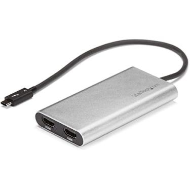 Imagem de StarTech.com 4K 60Hz Thunderbolt 3 para Dual HDMI 2.0 Display Adapter - MacBook Pro e Windows Compatível - Dual Monitor 4K HDMI Video (TB32HD24K60)
