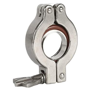 Imagem de Braçadeira de dobradiça a vácuo Triclamp de aço inoxidável Encaixe Tri-clamp Conexão com suporte de centragem SS304 e ORing de flúor joyous (Color : Silver, Size : KF10)