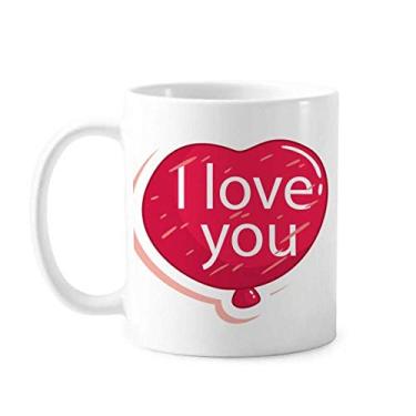 Imagem de Caneca de balão de cerâmica I Love You para o Dia dos Namorados Rosa