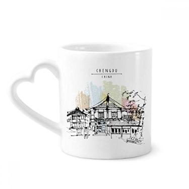 Imagem de A Little Hub in Chengdu of China Caneca de café cerâmica copo de coração de vidro