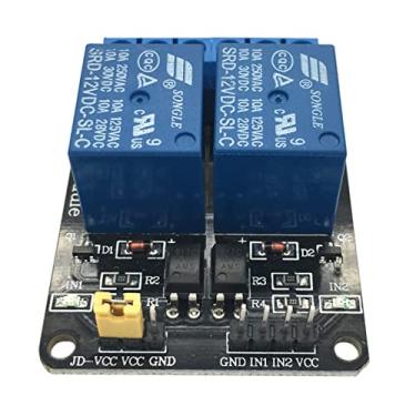 Imagem de TECKEEN Módulo de Relé de 2 Canais 5V com Relé de Proteção Optoacoplador para Placa de Expansão Arduino MCU Acessórios de Placa de Desenvolvimento