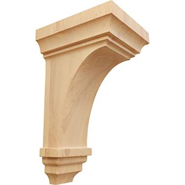 Imagem de Ekena Millwork CORW04X04X08JERO-CAIMENTO DE 5,16 cm L x 11,96 cm P x 20,32 cm A pequeno Jefferson Wood Corbel, carvalho vermelho (pacote com 2), 10,16 cm L x 10,16 cm x 10,16 cm x 2 unidades