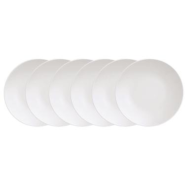 Imagem de Conjunto com 6 Pratos de Sobremesa Tramontina Leonora em Porcelana 19 cm - Branco