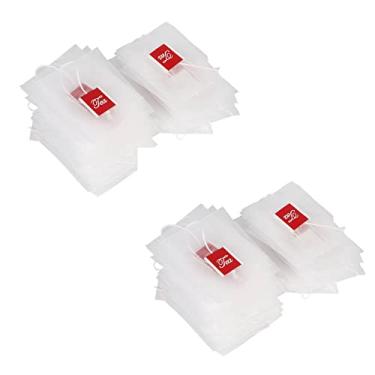 Imagem de Sacos de infusor de chá para chá solto, 200 peças de nylon com folhas soltas para infusores de chá, sacos de papel vazios, filtros de ervas e especiarias, sacos de filtro de especiarias com corda fáceis de colocar na xícara de chá