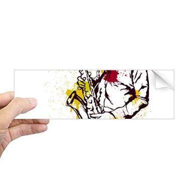 Imagem de DIYthinker Aquarela Street Man Rock Music Painting Retangular Bumper Adesivo Notebook Janela Decalque