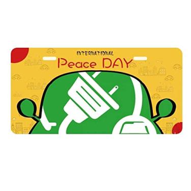 Imagem de DIYthinker Placa de carro Big Plug Energy Veículos Protege o meio ambiente Placa de carro Decoração Dia da Paz