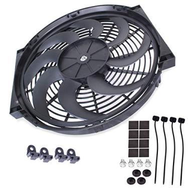 Imagem de MACHSWON Ventilador elétrico universal de 30 cm 80 W com dissipação de calor, ventilador fino de 30 cm, ventilador fino de 30 cm, ventilador elétrico push pull para carro, kit de montagem de refrigerador elétrico modificado universal