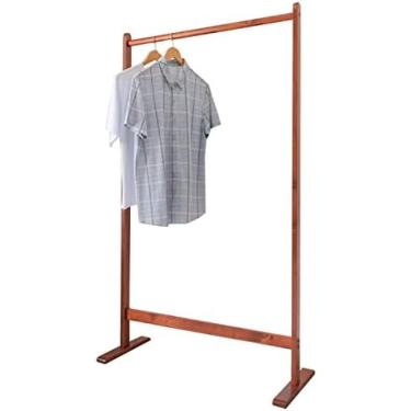 Imagem de Cabideiro De Roupas De Madeira Maciça Para Pendurar Roupas Varão De Roupas De Grande Capacidade Para Quartos E Entrada Cabide Independente, Fácil De Montar,marrom-avermelhado,85X38X150CM,Collector