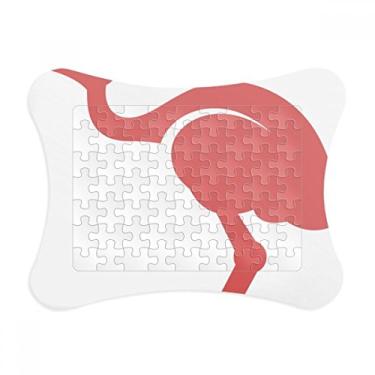 Imagem de Moldura de quebra-cabeça de ilustração vermelha estilo retrô de avestruz da Austrália, enfeite de quebra-cabeça