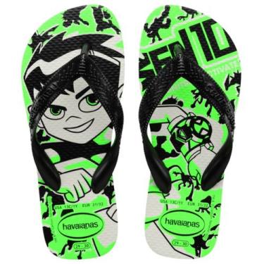 Imagem de Chinelo Havaianas Ben 10 - Branco/Preto/Verde