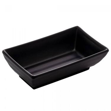 Imagem de Molheira Pote Porta Shoyu Retangular de Melamina Tóquio 60ml Preto Lyor 10x6x3cm