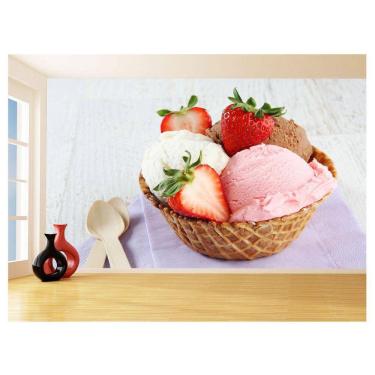 Imagem de Papel De Parede 3D Alimentos Sorvete Casquinha 3,5M Al351