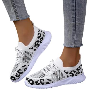 Imagem de Zapatos Casuales para Caminar para Mujer Zapatillas Retro con Estampado de Leopardo Zapatos para Correr en Carretera de Malla de Punto Transpirables de Verano Zapatos ortopédicos de Suela Bl