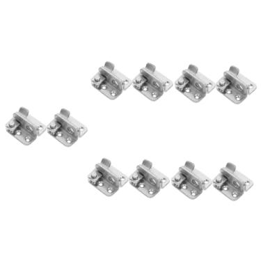 Imagem de Veemoon 10 Pcs trinco da porta travas de portão de metal deslizando parafusos fechaduras trava de porta deslizante trava do portão pesado fechadura da porta suíte porta do celeiro cadeado
