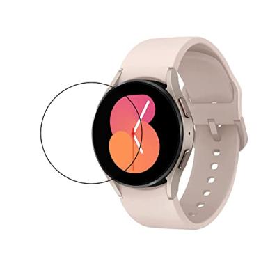 Imagem de UPONEW [Pacote com 2 películas protetoras de tela de vidro temperado com cobertura total HD, transparente, antibolhas e arranhões para Samsung Galaxy Watch 5 de 40 mm