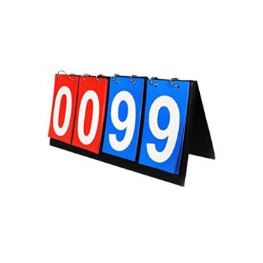 Imagem de Jilukibo Placar de mesa portátil, marcador de pontuação multiesportivo, marcador de pontuação esportivo para futebol, beisebol, vôlei, tênis, basquete (4 dígitos)