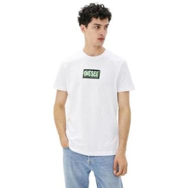 Imagem de Camiseta Diesel Masculina T-Diegos-N34 Patch Branca-Masculino