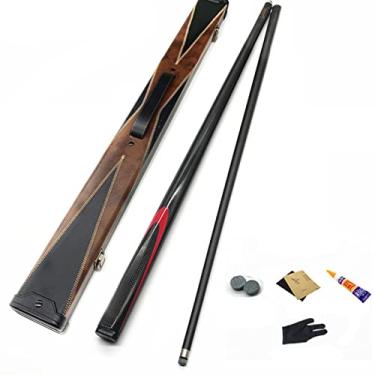 Imagem de LIUHD Conjunto de tacos de sinuca, de fibra de carbono, para sinuca 57, artesanal, 1/2 sinuca articulada, removível, fácil de armazenar jogos em ambientes internos ao ar livre, preto, caixa de varão