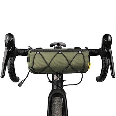Imagem de Rhinowalk Bolsa de guidão de bicicleta, bolsa frontal de bicicleta bolsa de armazenamento bolsa de rolo Mountain Road Bikes bolsa de ombro profissional acessórios de ciclismo - verde