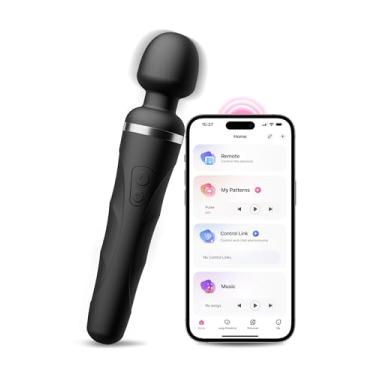 Imagem de LOVENSE Domi 2 Massageador Clássico para mulheres, varinha vibradora clássico, estimulador poderoso e silencioso com cabeça rotativa dupla, controle de aplicativo de telefone Bluetooth Preto