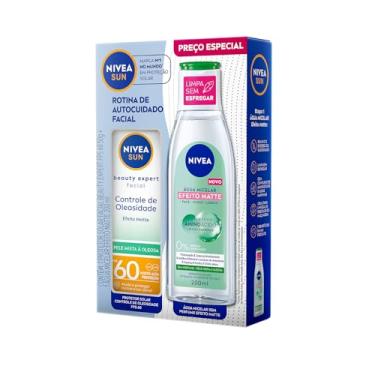 Imagem de NIVEA KIT SUN FACIAL BEAUTY OLEOSIDADE FPS60 50ML + ÁGUA MICELAR EFEITO MATTE 200ML