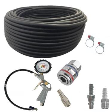 Imagem de Mangueira Compressor 15 Metros Kit Calibrador Com Engate