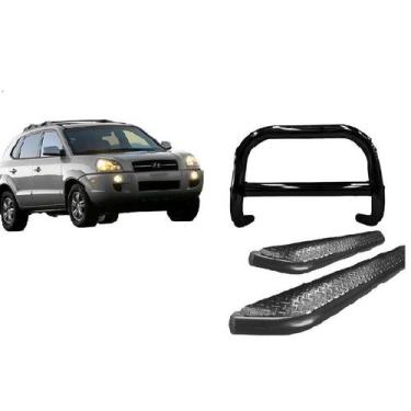 Imagem de Kit Quebra Mato C/Barra Estribo Chapa Preto Tucton até 2016 - HOZZ