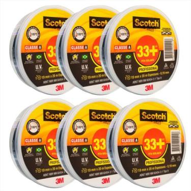 Imagem de Caixa C/6 Fita Isolante 3m 33+ Scotch 19mm X 20m