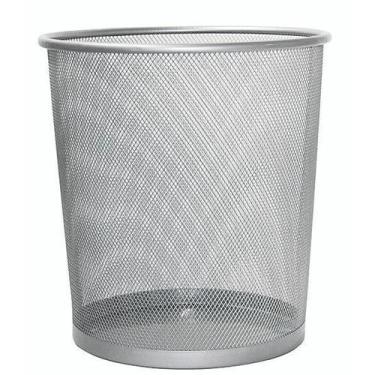 Imagem de Lixeira Com Tela Sem Tampa Silver 9 L - Mimo Style - Alx04S