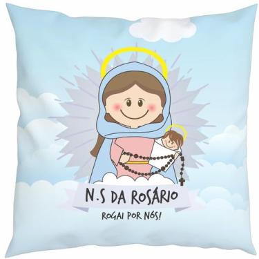 Imagem de Almofada Com Enchimento Oração Santinho Nossa Senhora do Rosário - Cor