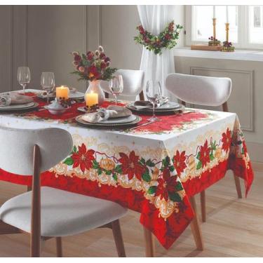 Imagem de Toalha de Mesa Retangular 6 Lugares Athenas Natal 110 Dohler