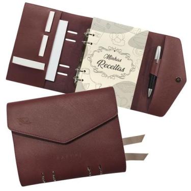 Imagem de Agenda Minhas Receitas 171-R Personalizada Raffai Couros, Marsala