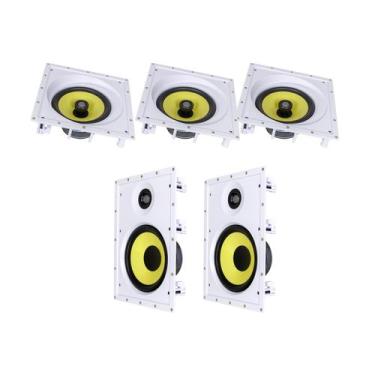 Imagem de Kit 5.0 para Home Theater JBL 3x Ci8SA Plus + 2x Ci8R Plus