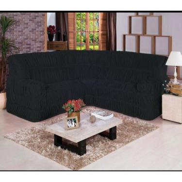Imagem de Capa sofa canto 5 a 6 lugares malha gel - ibitinga confecçoes, Preto