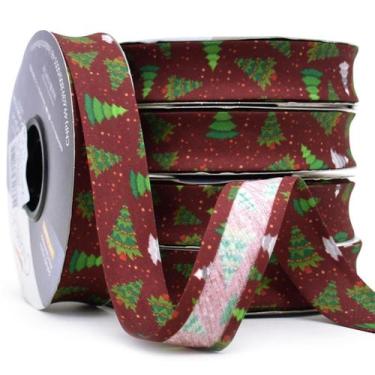 Imagem de Viés Estampado Largo 25mm 20 metros - 604 Árvore Natal 3 - Cinderela