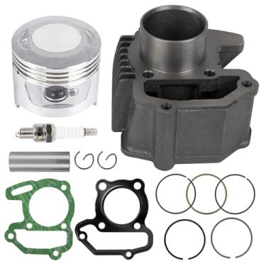Imagem de RANSOTO Kits de reconstrução de motor 80cc Kit de extremidade superior de cilindro de pistão compatível com Yamaha 1985-2008 Badger YFM 80 Raptor 80 Grizzly 80 Moto 4 Substitui 22K-11311-02-00