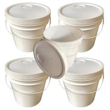 Imagem de Balde Plástico 5L Para Composteira Caseira - 5 Pçs - Nastripack