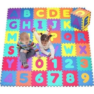 Imagem de Tapete De Eva Infantil Alfabeto E Números 36 Peças 30x30 8mm