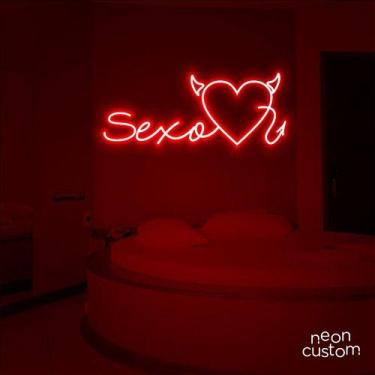 Imagem de luminaria letreiro Neon Led Sexo 02 100x40 luminoso decoração p/ selfi