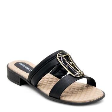 Imagem de Tamanco Feminino Salto Baixo Piccadilly 590025 Preto, 37, Preto