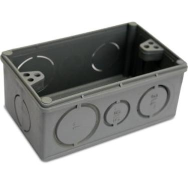 Imagem de Caixa De Luz 4x2 Cinza Tuboline - Kit 50 Unidades