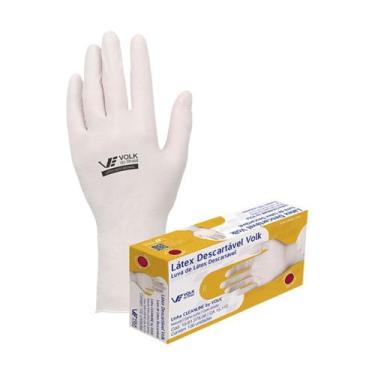 Imagem de Luva de Látex Descartável Com Amido P 100 Unidades - Volk