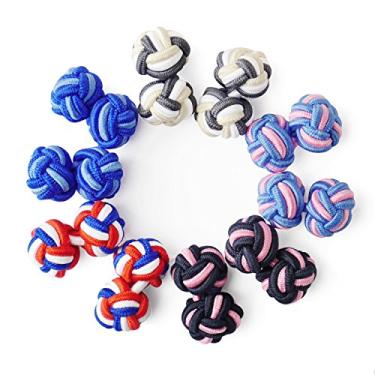Imagem de Abotoaduras de tecido de seda HONEY BEAR, conjunto de 5 pares para presente de camiseta masculina 10.3mm