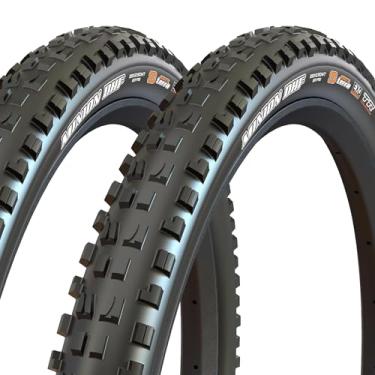 Imagem de MAXXIS Minion DHF – Pacote com 2 – 61 cm, 66 cm, 69,8 cm, 73,7 cm – Pneu para mountain bike, sem câmara | Faixa de MTB focada em padrão dourado de gravidade, tamanho 29 x 2,60 WT - 3 CT, EXO, E25,