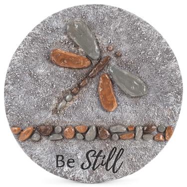 Imagem de Be Still Grey Libélula 30,5 x 30,5 cm, pedra decorativa para jardim ao ar livre