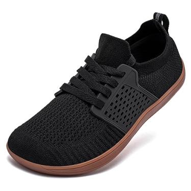 Imagem de HOBIBEAR Tênis masculino largo minimalista descalço Trail Running tênis de caminhada | Zero Drop Sole | Estabilidade no meio do pé, Preto/Goma, 14 Wide Women/13 Wide Men